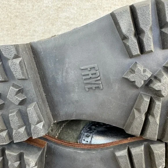 Frye George Adirondack Mens 8.5 Suede Leather Wingtip Lace Up Boots Olive Black - Picture 14 of 16